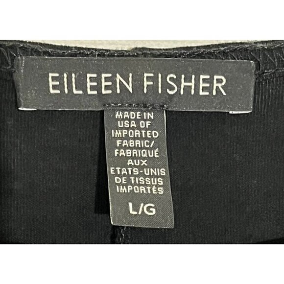 Eileen Fisher Black Long Sleeve Round Neck Stretch Tunic Mini Dress - Picture 6 of 6